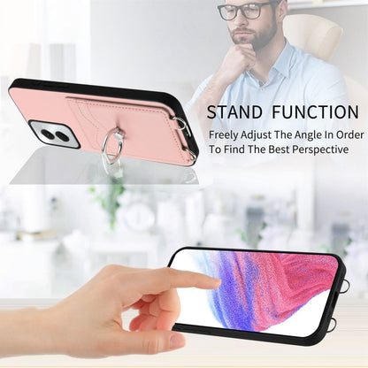 For Motorola Moto G Power 5G 2024 R20 Ring Card Holder Phone Case(Pink) by buy2fix