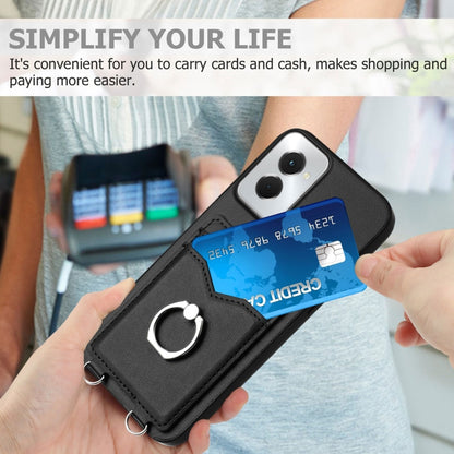 For Motorola Moto G Power 5G 2024 R20 Ring Card Holder Phone Case(Black) by buy2fix