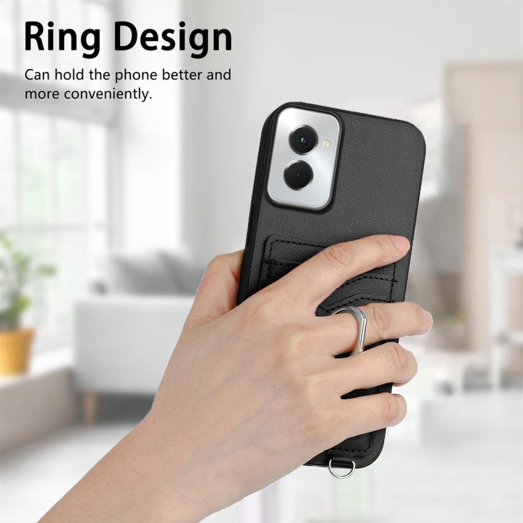 For Motorola Moto G Power 5G 2024 R20 Ring Card Holder Phone Case(Black) by buy2fix