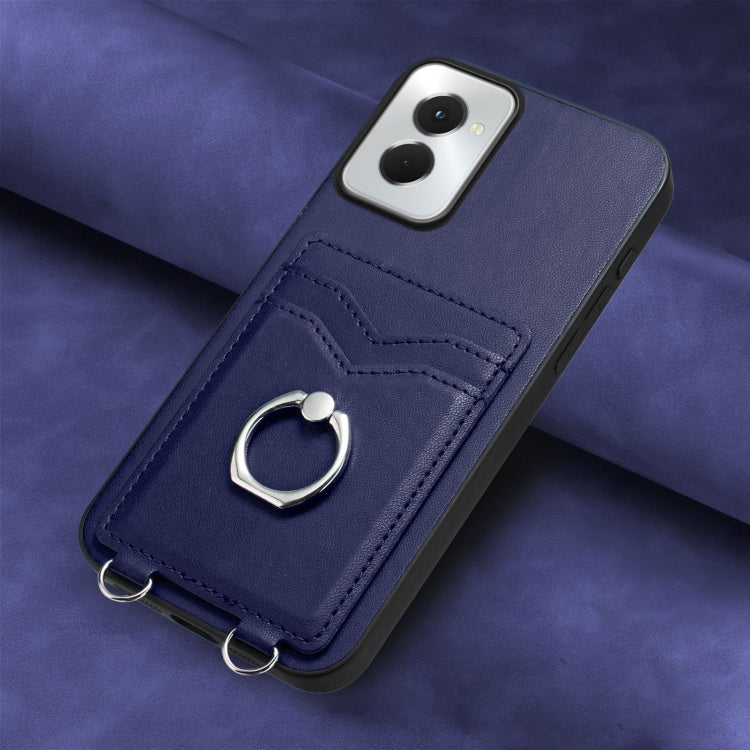For Motorola Moto G Power 5G 2024 R20 Ring Card Holder Phone Case(Blue) by buy2fix