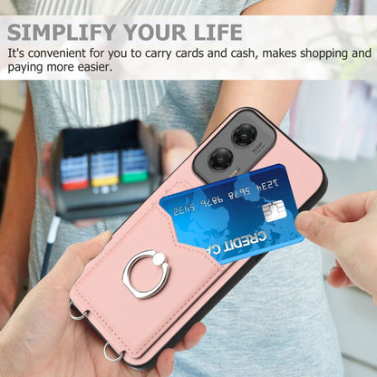For Motorola Moto G Stylus 5G 2024 R20 Ring Card Holder Phone Case(Pink) by buy2fix