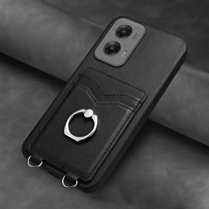 For Motorola Moto G Stylus 5G 2024 R20 Ring Card Holder Phone Case(Black) by buy2fix