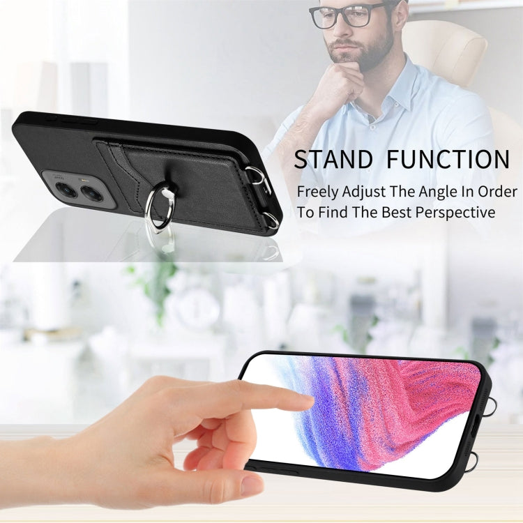 For Motorola Moto G Stylus 5G 2024 R20 Ring Card Holder Phone Case(Black) by buy2fix