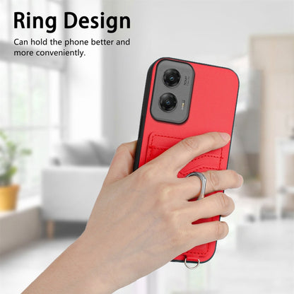 For Motorola Moto G Stylus 5G 2024 R20 Ring Card Holder Phone Case(Red) by buy2fix