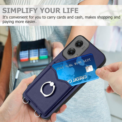 For Motorola Moto G Stylus 5G 2024 R20 Ring Card Holder Phone Case(Blue) by buy2fix