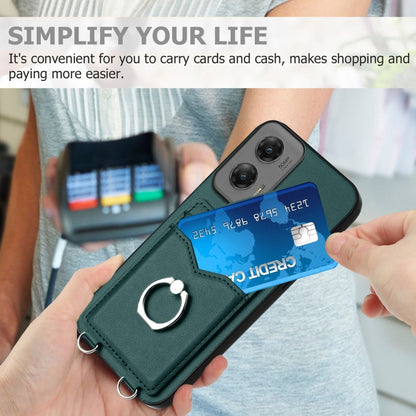 For Motorola Moto G Stylus 5G 2024 R20 Ring Card Holder Phone Case(Green) by buy2fix
