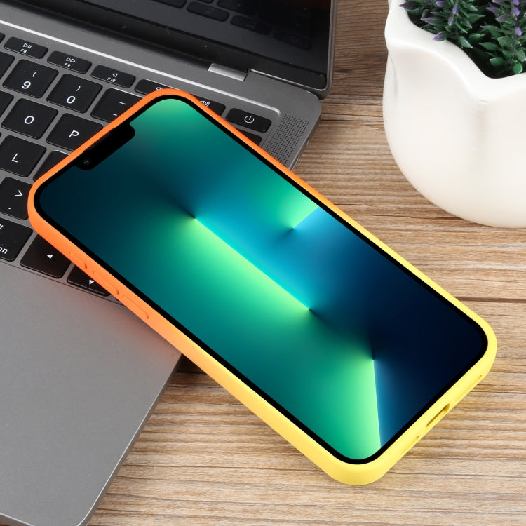 For iPhone 13 Pro Gradient Color Honeycomb Aromatherapy MagSafe Phone Case(Orange Yellow) by buy2fix