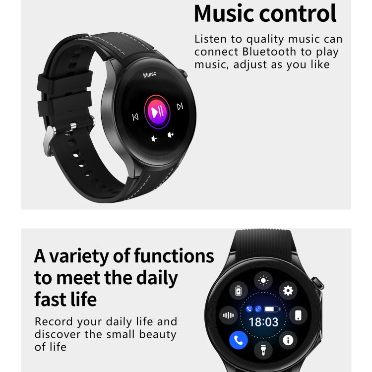 HD Watch X 1.43 inch IP68 BT5.3 Sport Smart Watch, Support Bluetooth Call / Sleep / Blood Oxygen / Heart Rate / Blood Pressure Health Monitor(Black Steel + Black Silicone Strap) by buy2fix