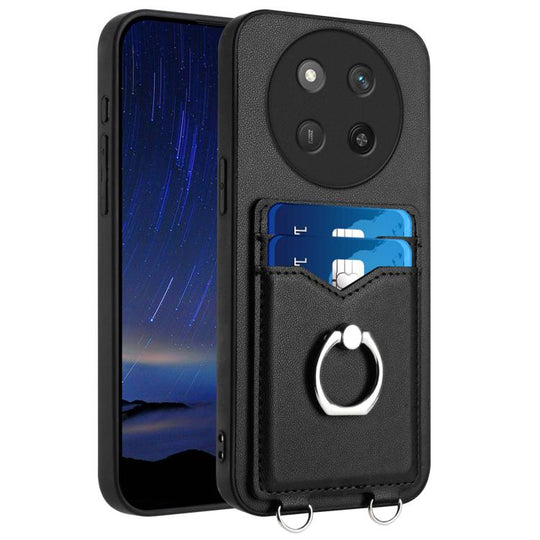 For Honor X60 Pro / X9c / Magic7 Lite R20 Ring Card Holder Phone Case(Black)