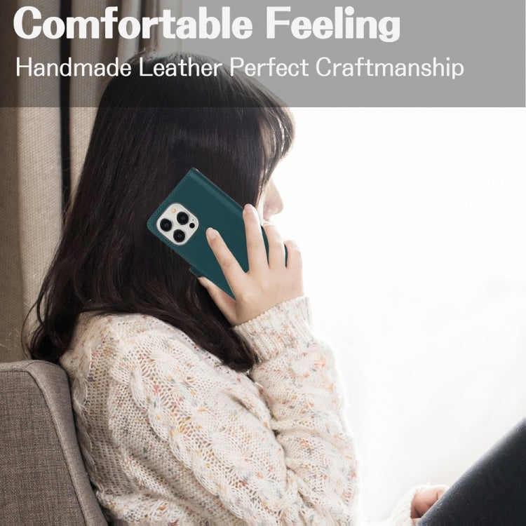 For iPhone 14 YM016 Rhombic Zipper Card Wallet Leather Phone Case with Lanyard(Green) - iPhone 14 Cases by buy2fix | Online Shopping UK | buy2fix