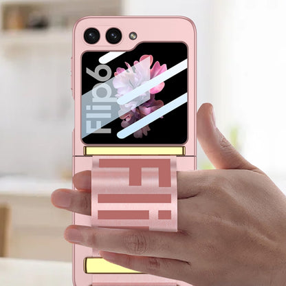 For Samsung Galaxy Z Flip6 / Flip7 FE GKK Integrated Ultra-thin Wristband Holder Phone Case(Pink) - Galaxy Z Flip6 5G Cases by GKK | Online Shopping UK | buy2fix