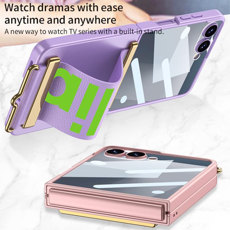 For Samsung Galaxy Z Flip7 5G GKK Integrated Ultra-thin Wristband Holder Phone Case(Pink) - Galaxy Z Flip7 5G Cases by GKK | Online Shopping UK | buy2fix