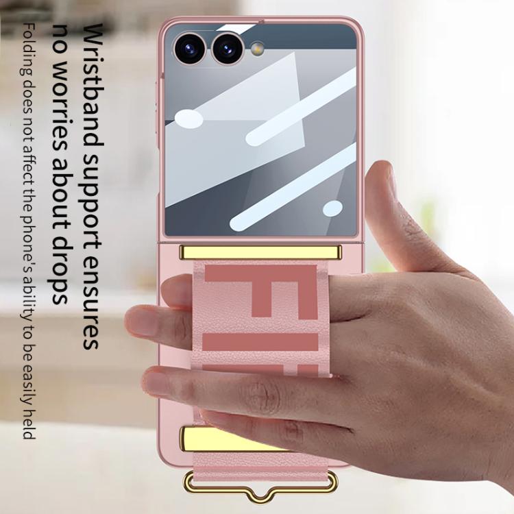 For Samsung Galaxy Z Flip7 5G GKK Integrated Ultra-thin Wristband Holder Phone Case(Pink) - Galaxy Z Flip7 5G Cases by GKK | Online Shopping UK | buy2fix