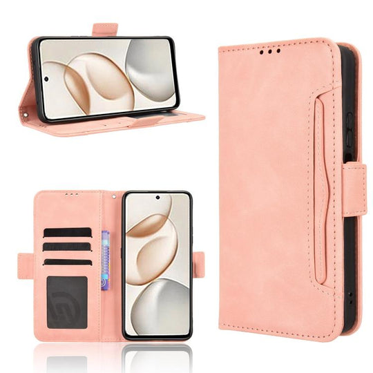For Honor 400 Smart 5G Skin Feel Calf Texture Card Slots Leather Phone Case(Pink)