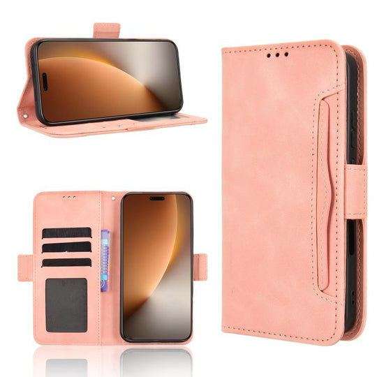 For Honor Magic8 Pro Skin Feel Calf Texture Card Slots Leather Phone Case(Pink)