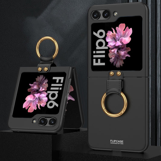 For Samsung Galaxy Z Flip6 / Flip7 FE GKK Ultra-thin PC Full Coverage Phone Case with Ring Holder(Black) - Galaxy Z Flip6 5G Cases by GKK | Online Shopping UK | buy2fix