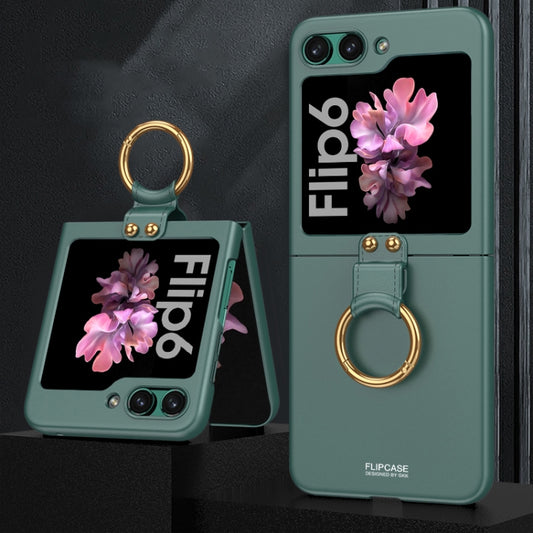 For Samsung Galaxy Z Flip6 / Flip7 FE GKK Ultra-thin PC Full Coverage Phone Case with Ring Holder(Dark Green) - Galaxy Z Flip6 5G Cases by GKK | Online Shopping UK | buy2fix