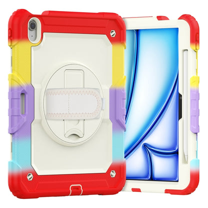 For iPad Air 11 2025 / 2024 Turntable Holder Silicone Hybrid PC Tablet Case with Shoulder Strap(Camouflage Red) - iPad Air 11 2025 / 2024 Cases by buy2fix | Online Shopping UK | buy2fix