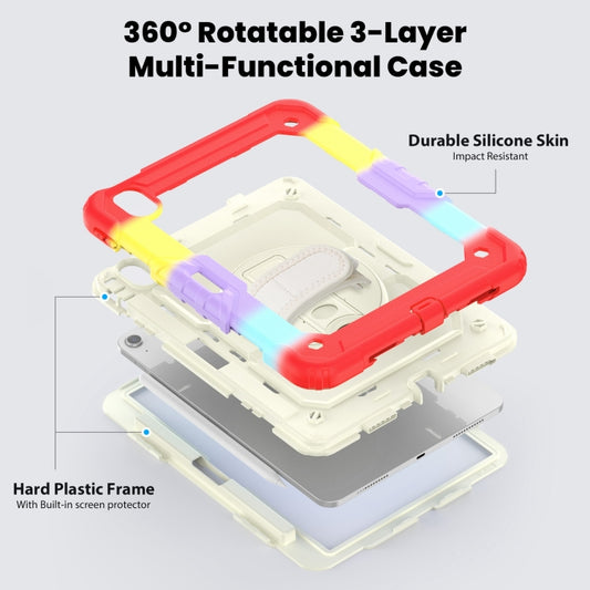 For iPad Air 11 2025 / 2024 Turntable Holder Silicone Hybrid PC Tablet Case with Shoulder Strap(Camouflage Red) - iPad Air 11 2025 / 2024 Cases by buy2fix | Online Shopping UK | buy2fix