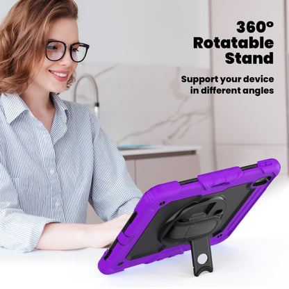 For iPad Air 11 2025 / 2024 Turntable Holder Silicone Hybrid PC Tablet Case with Shoulder Strap(Purple) - iPad Air 11 2025 / 2024 Cases by buy2fix | Online Shopping UK | buy2fix