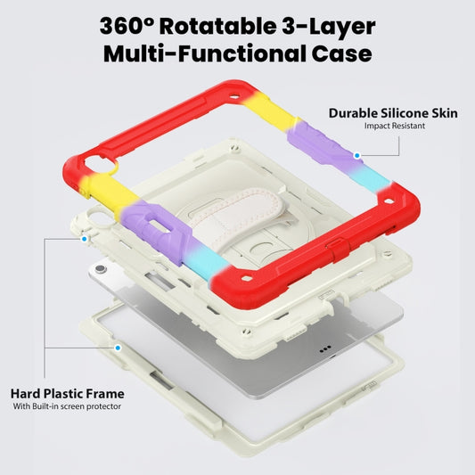 For iPad Air 13 2025 / 2024 Turntable Holder Silicone Hybrid PC Tablet Case with Shoulder Strap(Camouflage Red) - iPad Air 13 2025 / 2024 Cases by buy2fix | Online Shopping UK | buy2fix