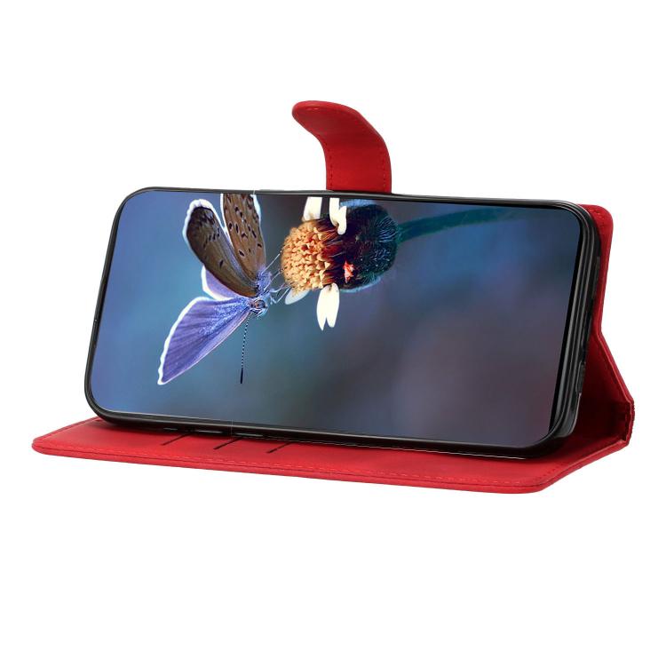 For iPhone 16e Cherry Blossom Butterfly Skin Feel Embossed PU Phone Case(Red) - iPhone 16e Cases by buy2fix | Online Shopping UK | buy2fix