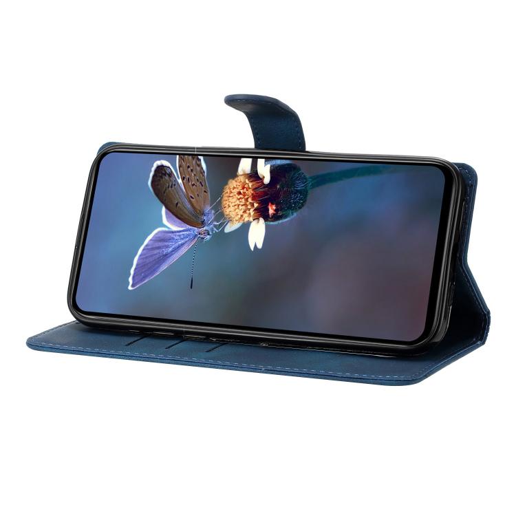 For iPhone Air Cherry Blossom Butterfly Skin Feel Embossed PU Phone Case(Blue) - iPhone Air Cases by buy2fix | Online Shopping UK | buy2fix