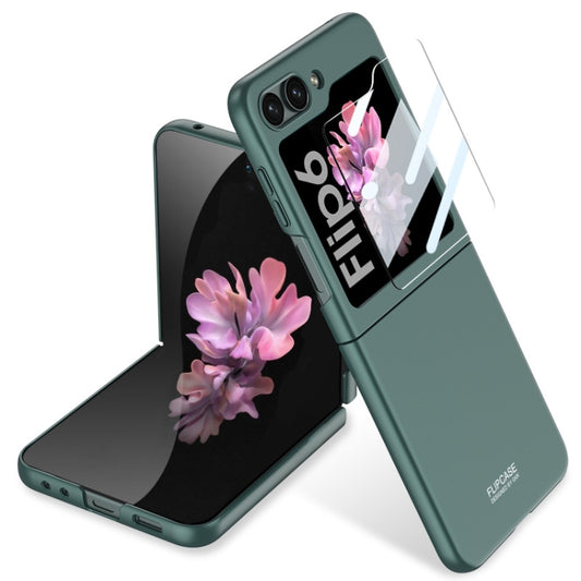 For Samsung Galaxy Z Flip6 / Flip7 FE GKK Ultra-thin Full Coverage Phone Case with Tempered Film(Dark Night Green) - Galaxy Z Flip6 5G Cases by GKK | Online Shopping UK | buy2fix
