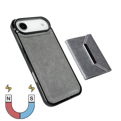 For iPhone Air Solid Color Metal Buckle Card Slots Bag Phone Case(Grey) - iPhone Air Cases by buy2fix | Online Shopping UK | buy2fix