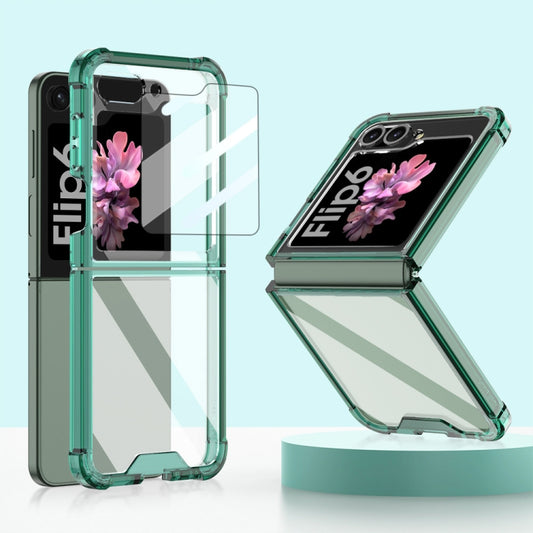 For Samsung Galaxy Z Flip6 / Flip7 FE GKK Airbag Full Coverage Phone Case with Tempered Film(Green) - Galaxy Z Flip6 5G Cases by GKK | Online Shopping UK | buy2fix