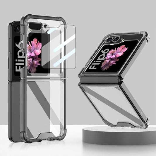 For Samsung Galaxy Z Flip6 / Flip7 FE GKK Airbag Full Coverage Phone Case with Tempered Film(Black) - Galaxy Z Flip6 5G Cases by GKK | Online Shopping UK | buy2fix
