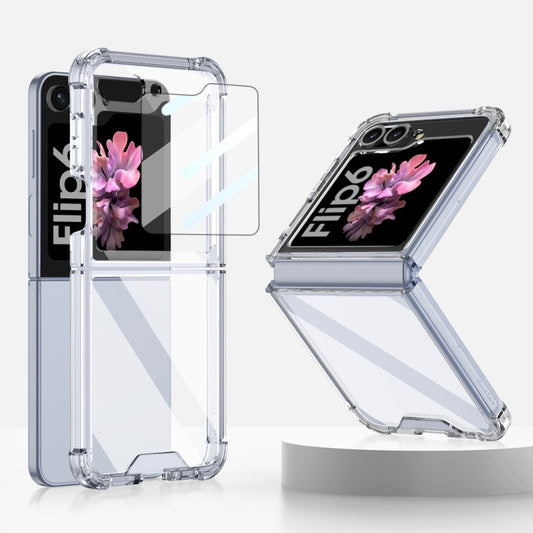 For Samsung Galaxy Z Flip6 / Flip7 FE GKK Airbag Full Coverage Phone Case with Tempered Film(Transparent) - Galaxy Z Flip6 5G Cases by GKK | Online Shopping UK | buy2fix
