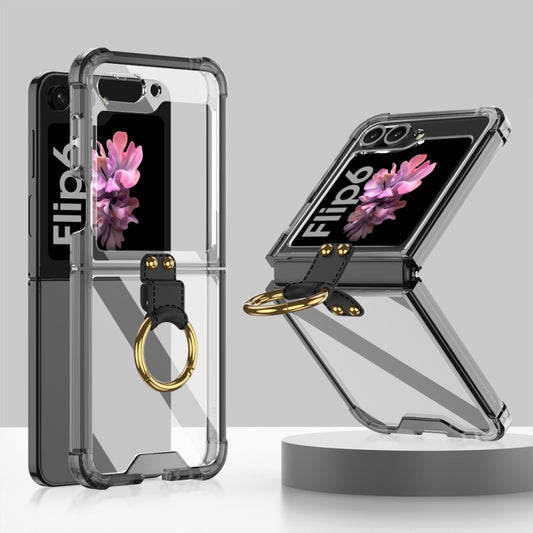 For Samsung Galaxy Z Flip6 / Flip7 FE GKK Airbag Ring Full Coverage Phone Case(Black) - Galaxy Z Flip6 5G Cases by GKK | Online Shopping UK | buy2fix