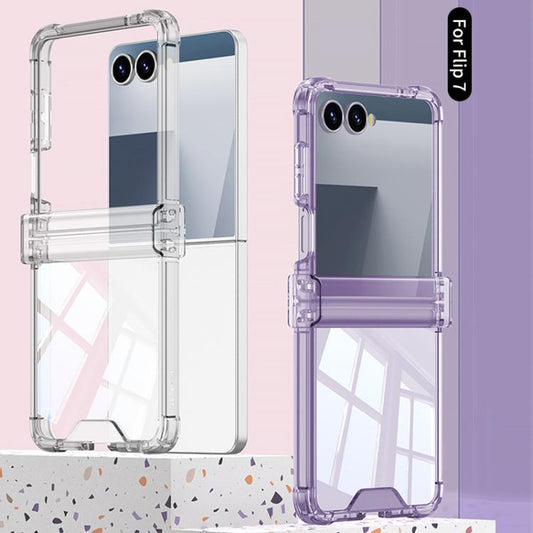 For Samsung Galaxy Z Flip7 5G GKK Airbag Hinge Full Coverage Phone Case(Transparent) - Galaxy Z Flip7 5G Cases by GKK | Online Shopping UK | buy2fix