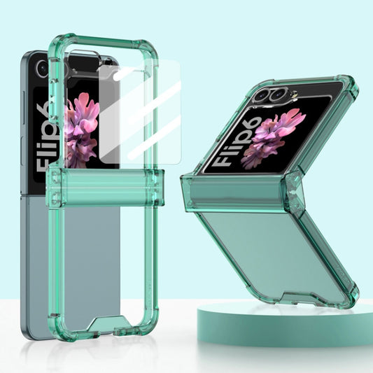 For Samsung Galaxy Z Flip6 / Flip7 FE GKK Airbag Hinge Full Coverage Phone Case with Tempered Film(Green) - Galaxy Z Flip6 5G Cases by GKK | Online Shopping UK | buy2fix