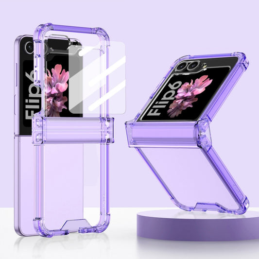 For Samsung Galaxy Z Flip6 / Flip7 FE GKK Airbag Hinge Full Coverage Phone Case with Tempered Film(Purple) - Galaxy Z Flip6 5G Cases by GKK | Online Shopping UK | buy2fix