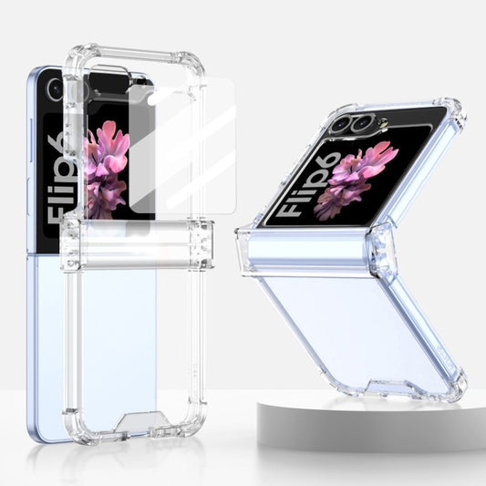 For Samsung Galaxy Z Flip6 / Flip7 FE GKK Airbag Hinge Full Coverage Phone Case with Tempered Film(Transparent) - Galaxy Z Flip6 5G Cases by GKK | Online Shopping UK | buy2fix