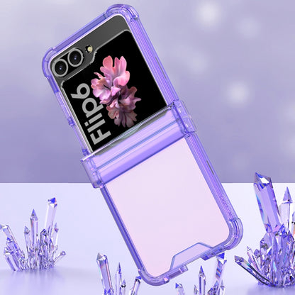For Samsung Galaxy Z Flip6 / Flip7 FE GKK Airbag Hinge Full Coverage Phone Case with Tempered Film(Transparent) - Galaxy Z Flip6 5G Cases by GKK | Online Shopping UK | buy2fix