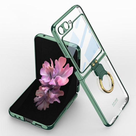 For Samsung Galaxy Z Flip6 / Flip7 FE GKK Integrated Electroplating Phone Case with Ring(Green) - Galaxy Z Flip6 5G Cases by GKK | Online Shopping UK | buy2fix