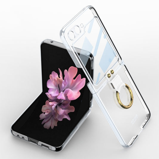 For Samsung Galaxy Z Flip6 / Flip7 FE GKK Integrated Electroplating Phone Case with Ring(Transparent) - Galaxy Z Flip6 5G Cases by GKK | Online Shopping UK | buy2fix