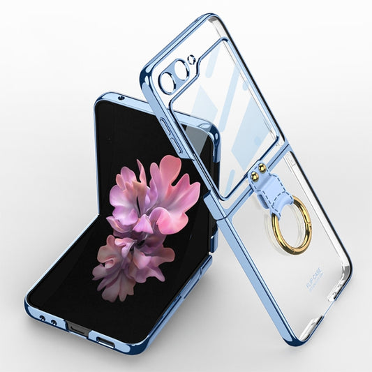 For Samsung Galaxy Z Flip6 / Flip7 FE GKK Integrated Electroplating Phone Case with Ring(Blue) - Galaxy Z Flip6 5G Cases by GKK | Online Shopping UK | buy2fix