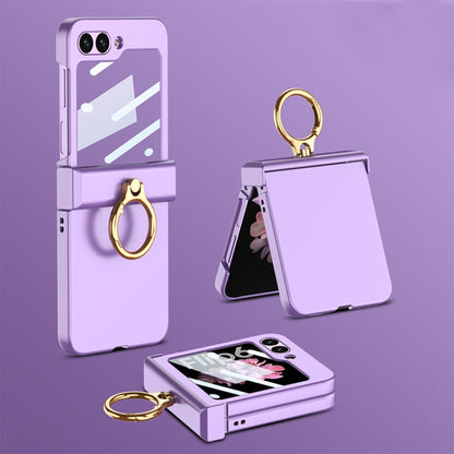 For Samsung Galaxy Z Flip6 / Flip7 FE GKK Integrated Ultra-thin Hinge Full Coverage Phone Case with Ring(Dream Mirror Purple) - Galaxy Z Flip6 5G Cases by GKK | Online Shopping UK | buy2fix