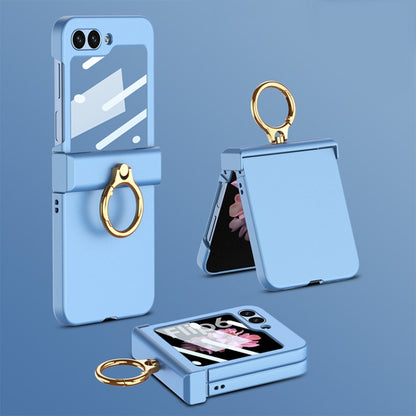 For Samsung Galaxy Z Flip6 / Flip7 FE GKK Integrated Ultra-thin Hinge Full Coverage Phone Case with Ring(Blue) - Galaxy Z Flip6 5G Cases by GKK | Online Shopping UK | buy2fix