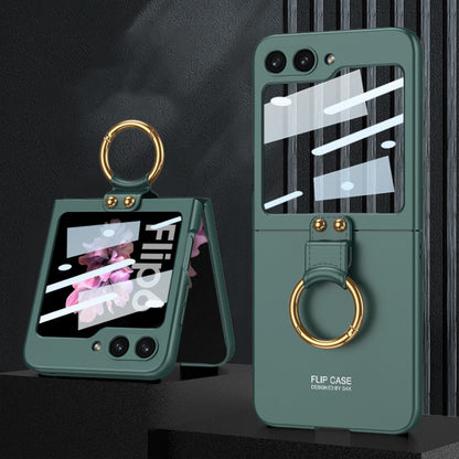 For Samsung Galaxy Z Flip6 / Flip7 FE GKK Integrated Ultra-thin PC Full Coverage Phone Case with Ring Holder(Dark Night Green) - Galaxy Z Flip6 5G Cases by GKK | Online Shopping UK | buy2fix