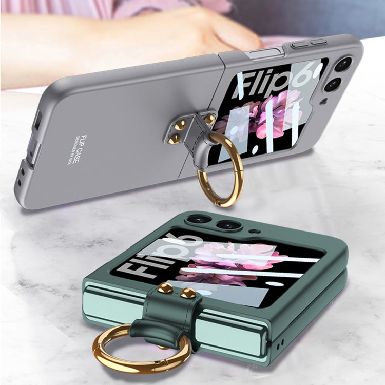 For Samsung Galaxy Z Flip6 / Flip7 FE GKK Integrated Ultra-thin PC Full Coverage Phone Case with Ring Holder(Dark Night Green) - Galaxy Z Flip6 5G Cases by GKK | Online Shopping UK | buy2fix