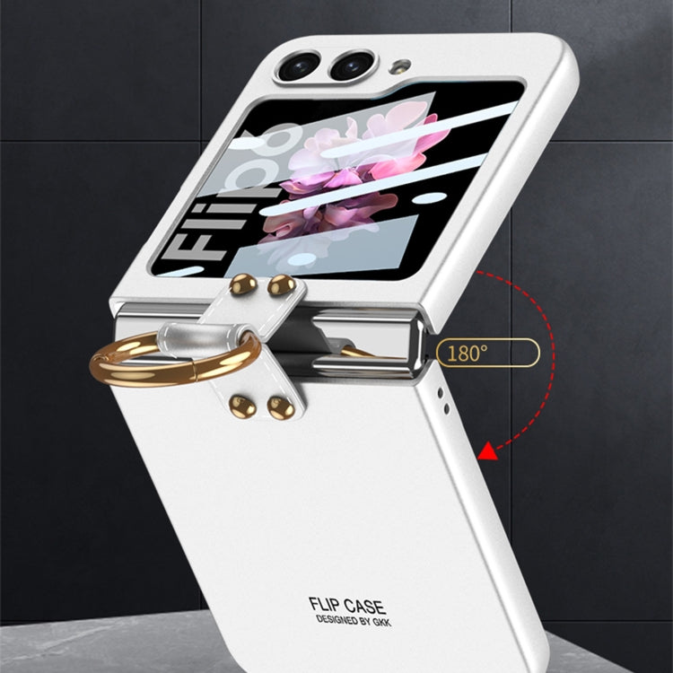 For Samsung Galaxy Z Flip6 / Flip7 FE GKK Integrated Ultra-thin PC Full Coverage Phone Case with Ring Holder(Gray) - Galaxy Z Flip6 5G Cases by GKK | Online Shopping UK | buy2fix