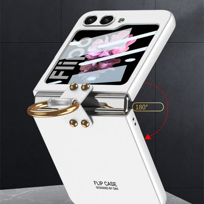For Samsung Galaxy Z Flip6 / Flip7 FE GKK Integrated Ultra-thin PC Full Coverage Phone Case with Ring Holder(Gray) - Galaxy Z Flip6 5G Cases by GKK | Online Shopping UK | buy2fix