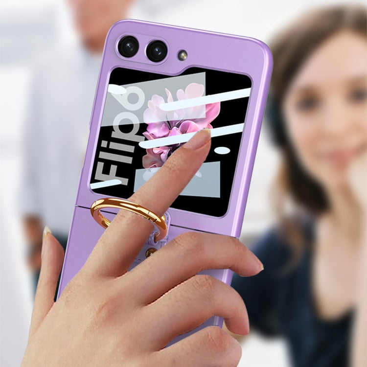 For Samsung Galaxy Z Flip6 / Flip7 FE GKK Integrated Ultra-thin PC Full Coverage Phone Case with Ring Holder(Gray) - Galaxy Z Flip6 5G Cases by GKK | Online Shopping UK | buy2fix
