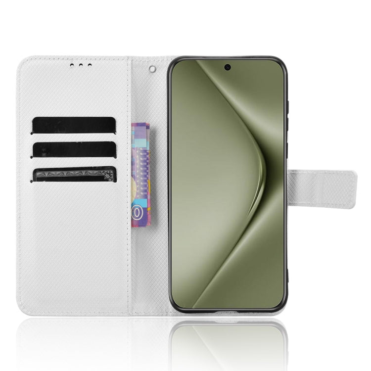For Huawei Pura 70 Pro / 70 Pro+ Diamond Texture Leather Phone Case(White) - Huawei Cases by buy2fix | Online Shopping UK | buy2fix
