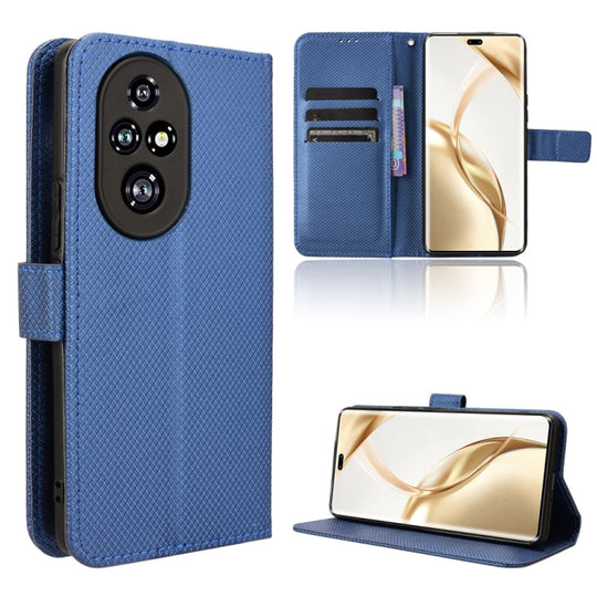 For Honor 200 Pro 5G Diamond Texture Leather Phone Case(Blue)